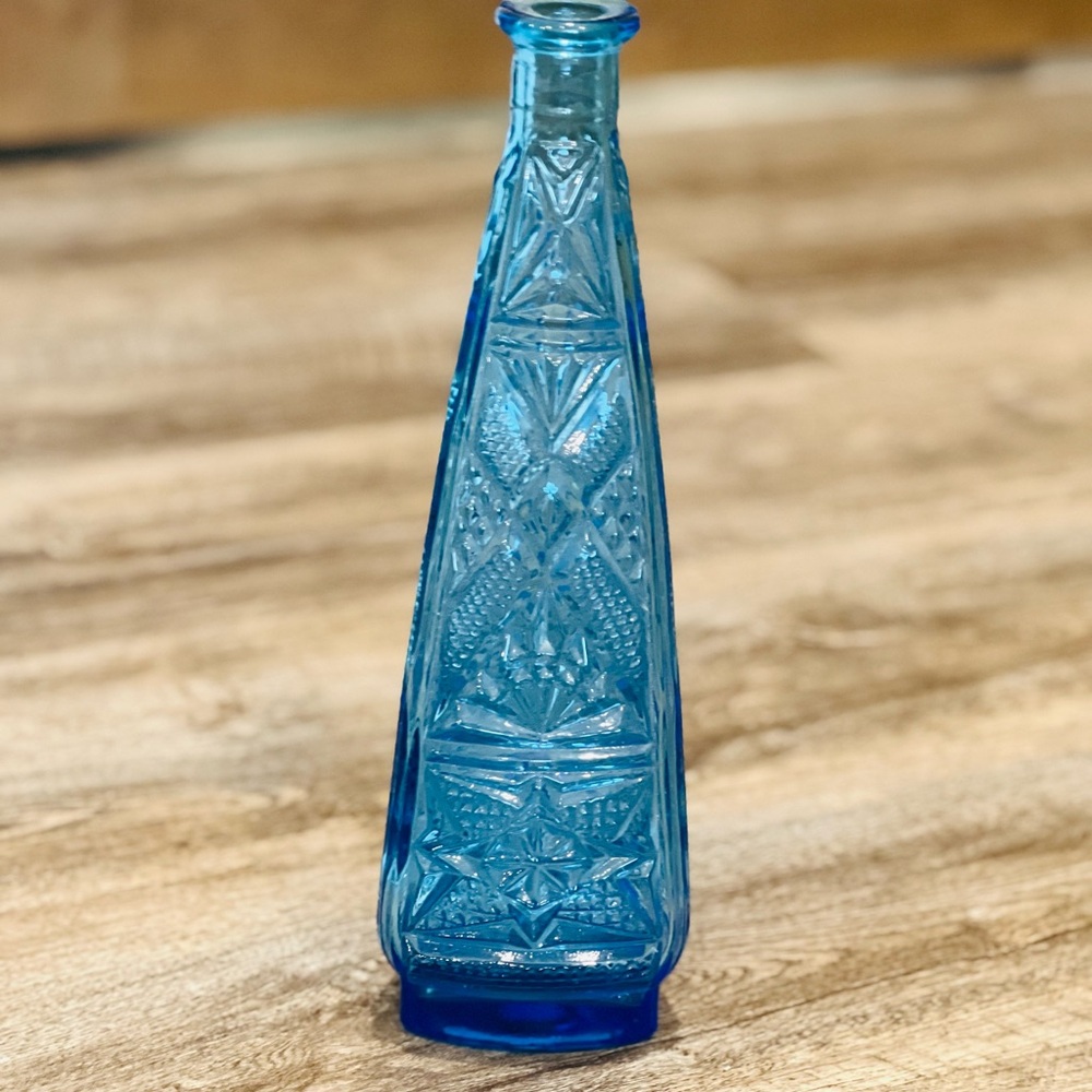 Empoli blue tiki/aztec triangle genie bottle
